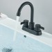 Black 4in Centerset Bathroom Sink Faucet 3Hole 2 Handle Vanity Mixer With Drain - view 4