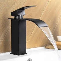 Matte Black Bathroom Sink Faucet 1Hole Vanity Basin Mixer Faucet Single Handle