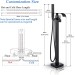 Freestanding Bathroom Bathtub Faucet Floor Mount Tub Filler Mixer System Black - view 9