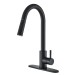 Matte Black Kitchen Sink Faucet Swivel Single Handle Pull Down Sprayer Mixer Tap - view 2