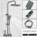 Gray Shower Faucet System Exposed Rainfall Shower Fixtures Set With Hand Shower - view 5