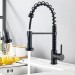 Matte Black Kitchen Faucet Sink Pull Down Sprayer Swivel Mixer Tap Single Handle - view 3