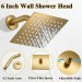 Brushed Gold Rainfall Shower System With 3 Settings Handheld Shower Faucet Set - view 5