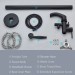 Black Bath Mixer Faucet Freestanding Tub Filler With Hand Shower Floor Mounted - view 10