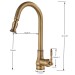 Antique Brass Kitchen Faucet Pull Down Sprayer Single Handle Sink Mixer Faucet - view 6
