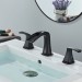 Matte Black Waterfall 8" Widespread Bathroom Sink Faucet 3 Holes Mixer W/Drain - view 3
