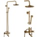 Brass Exposed Shower Faucet System Wall Mount 8in Rain Shower Head Tub Spout Kit - view 2
