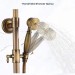Antique Brass Rainfall Shower Faucet System Set Wall Mount Shower Mixer Fixture - view 7