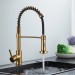 Brushed Gold Kitchen Faucet 1 Hole Pull Down Sprayer Commercial Mixer Sink Tap - view 3