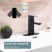 Matte Black Waterfall Bathroom Sink Faucet Basin Mixer Tap Single Handle W/Drain - view 9