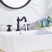 Oil Rubbed Bronze Widespread Bathroom Sink Faucet 3 Hole 2Handle Waterfall Mixer - view 5