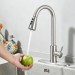 Kitchen Sink Faucet Brushed Nickel Single Handle Swivel Pull Down Sprayer Mixer - view 2