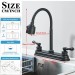 Black High Arc Kitchen Faucet 8 Inch Centerset 3 Hole 2 Handle Sink Mixer Taps - view 9