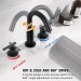Black 8in Widespread Bathroom Sink Faucet 3 Holes Vanity Mixer Faucet With Drain - view 3