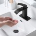 Black Modern Waterfall Bathroom Sink Vanity Faucet Single Handle Taps With Drain - view 4