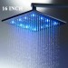 Black 16 Inch Rain Shower Head LED Light Rainfall Head Square Stainless Steel - view 4