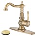 Antique Brass Bathroom Sink Faucet Single Handle Vanity Mixer Taps With Drain - view 2