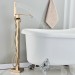 Brushed Gold Bathtub Faucet Freestanding Tub Filler Mixer Spout With Hand Shower - view 6