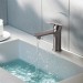 Grey Commercial Stainless Steel Bathroom Sink Faucet Single Handle One Hole Rv - view 3