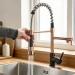 Kitchen Sink Faucet Stainless Steel Single Handle Pull Down Sprayer Swivel Mixer - view 2