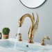 8" Widespread Bathroom Sink Faucet 3 Holes 2 Handle Basin Mixer Taps Gold Swan - view 4