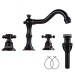 Oil Rubbed Bronze Widespread Bathroom Sink Vanity Faucet 3 Hole 2 Handle W/Drain - view 2