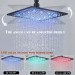 Black 16 Inch Rain Shower Head LED Light Rainfall Head Square Stainless Steel - view 2