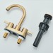 Bathroom Sink Faucet 3 Hole Brushed Gold 4inch Centerset Vanity Mixer With Drain - view 11