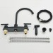 Matte Black Kitchen Faucet 2 Handle 4 Hole Sink Mixer Faucet With Side Sprayer - view 12
