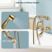 Antique Brass Clawfoot Bathtub Faucet With Hand Sprayer Dual Cross Tub Filler - view 5