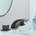 Matte Black LED Bathroom Sink Faucet 3 Hole Widespread 2 Handle Vanity Mixer Tap - view 5