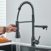 Black Spring Kitchen Faucet Pull Down Sprayer Swivel Single Handle Sink Mixer - view 3