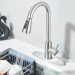 Kitchen Sink Faucet Brushed Nickel Single Handle Swivel Pull Down Sprayer Mixer - view 5