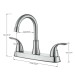 Brushed Nickel Kitchen Faucet 2Handle 4 Hole Sink Mixer Faucet With Side Sprayer - view 11