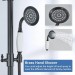 Black Exposed Shower Faucet System 8inch Rainfall Shower Head Set With Tub Spout - view 5