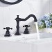Oil Rubbed Bronze Widespread Bathroom Sink Faucet 3 Hole 2Handle Waterfall Mixer - view 3