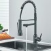 Black Spring Kitchen Faucet Pull Down Sprayer Swivel Single Handle Sink Mixer - view 4