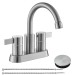 Brushed Nickel Bathroom Sink Faucet 2Handle 4 Inch Centerset Vanity Mixer Faucet - view 2