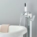 Chrome Freestanding Tub Faucet With Handheld Shower Floor Mount Bathtub Faucet - view 4
