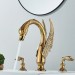 8" Widespread Bathroom Sink Faucet 3 Holes 2 Handle Basin Mixer Taps Gold Swan - view 7