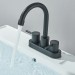 Black 4in Centerset Bathroom Sink Faucet 3 Hole Vanity Mixer 2 Handle With Drain - view 5
