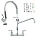 Commercial Faucet Kitchen Sink Pre Rinse Faucet Wall Mount W/ Sprayer 25" Height - view 9