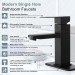 Matte Black Waterfall Bathroom Sink Faucet Basin Mixer Tap Single Handle W/Drain - view 10