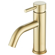 Brushed Gold Modern Bathroom Sink Faucet Single Handle 1 Hole Vanity Basin Tap