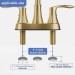 Brushed Gold Bathroom Sink Faucet 3 Holes 4in Centerset Vanity Mixer With Drain - view 8