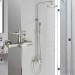 Brushed Nickel Outdoor Shower Faucet 8in Exposed Shower System With Hand Shower - view 2