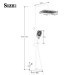 Black Shower System Rainfall Shower Faucet Fixtures Set W/Hand Shower Wall Mount - view 13