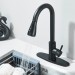 Matte Black Kitchen Faucet Single Handle Pull Down Sprayer Swivel Sink Mixer Tap - view 5