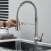 Brushed Nickel Kitchen Faucet LED Pull Down Sprayer Single Handle Sink Mixer Tap - view 4