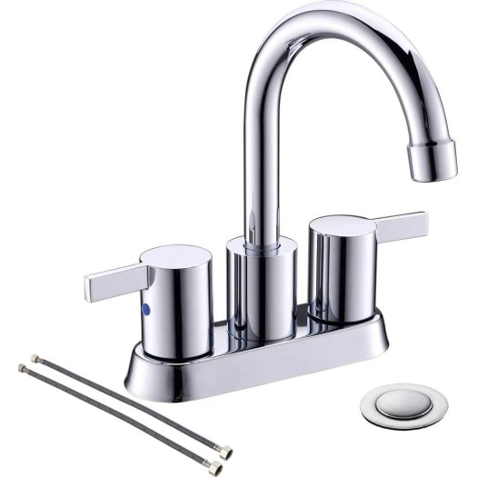 Chrome Bathroom Sink Faucet 3Hole 4inch Centerset Vanity Mixer 2 Handle Faucet